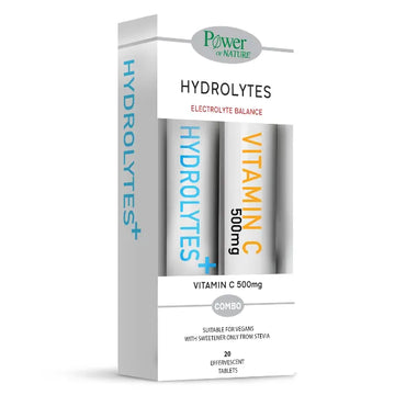 Power of Nature Hydrolytes & Vitamin C 500mg Αναβράζοντα Δισκία για Ισορροπία Ηλεκτρολυτών και Τόνωση
